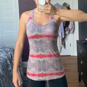 Silver and Pink Striped Tank Top